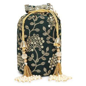 Indian Ethnic Potli Bags for Weddings and Functions (Green)